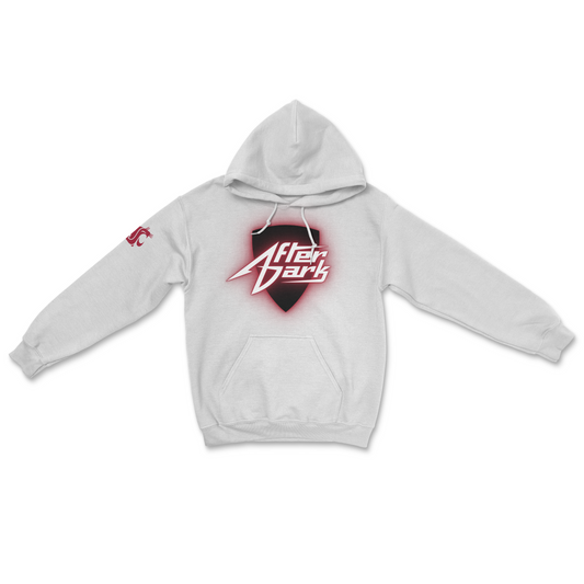 Washington State After Dark Neon Sign Hoodie White