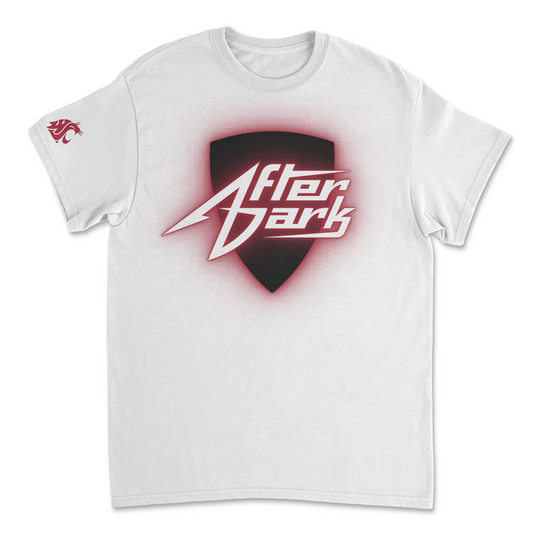 Washington State After Dark Neon Sign Tee White