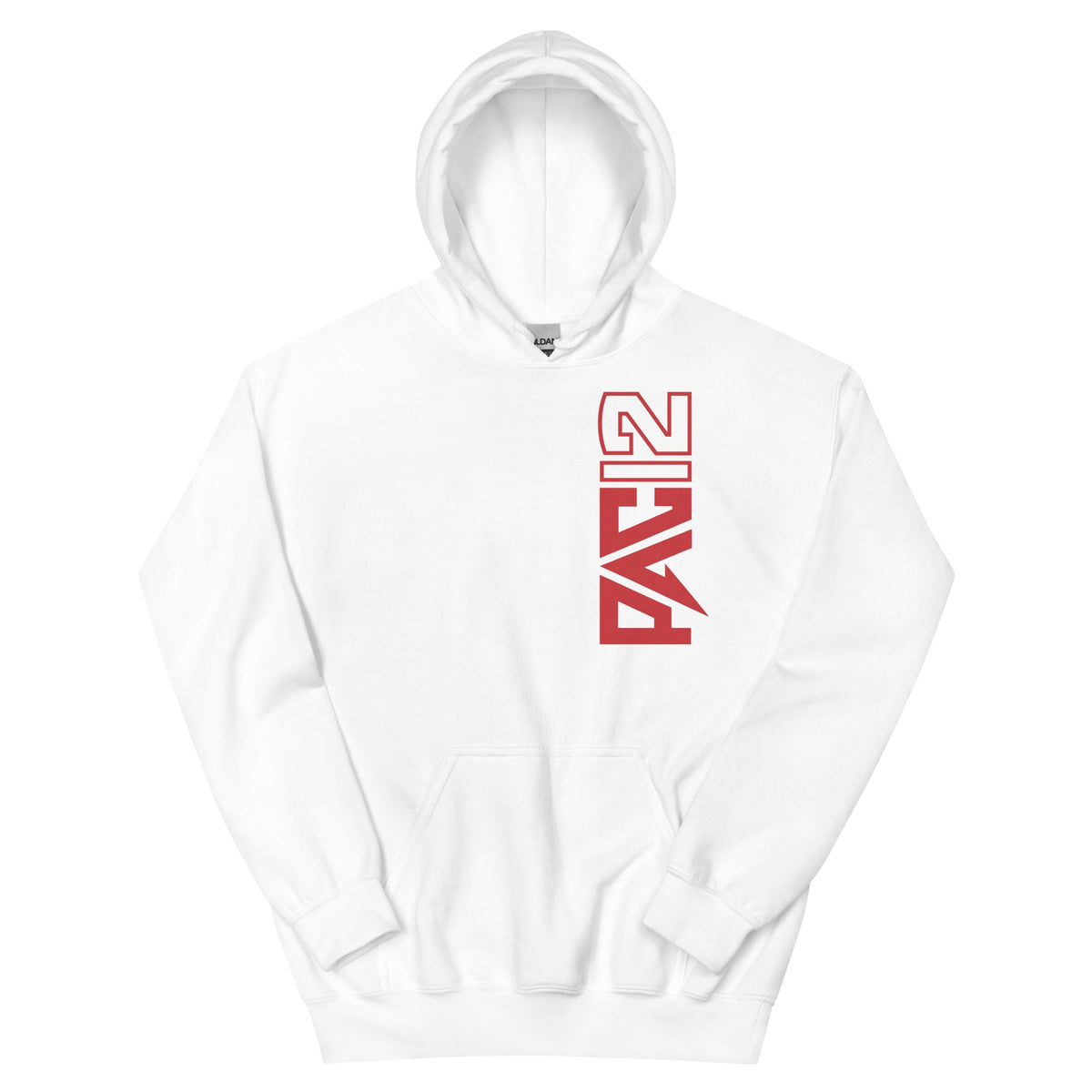Gonzaga Pac-12 Vertical Mark Hoodie - White / Red